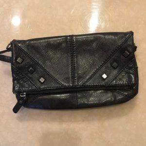 Black leather Corso Como clutch